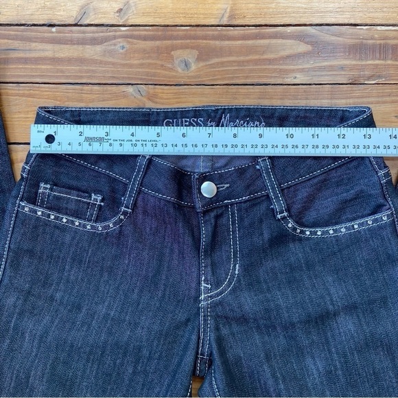 GUESS by Marciano black skinny jeans low rise Incrusted crystal luxury size 24 - Picture 10 of 14